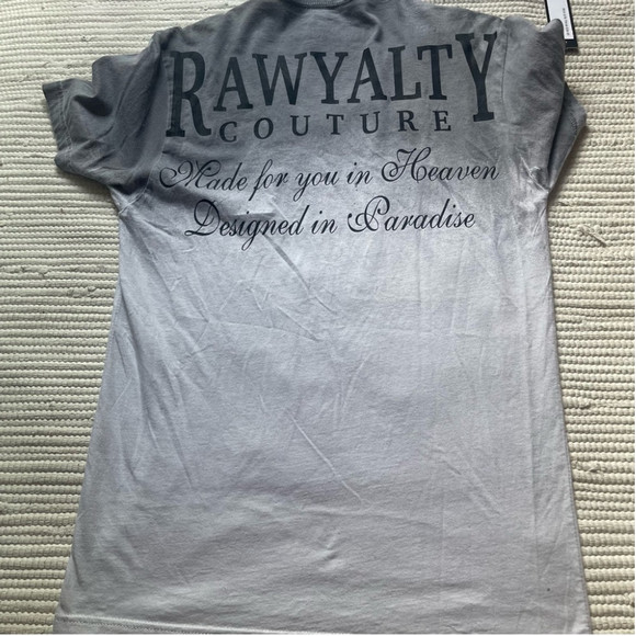 Rawyalty Couture Label Splatter Jeweled Solid T-Shirt Black Medium - Picture 5 of 10